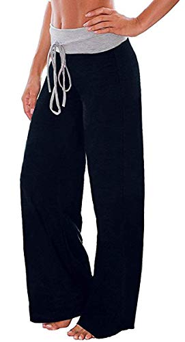 Elsofer Women's Floral Print Comfy Stretch Palazzo Pajama Pants