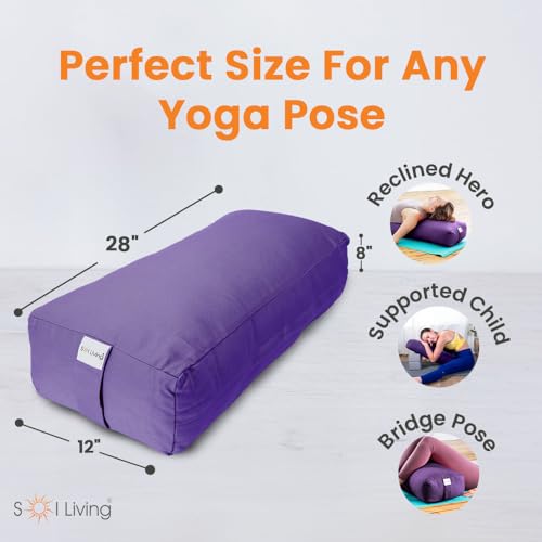 Restorative Meditation Pillow: 100% Cotton Yoga Bolster Cushion